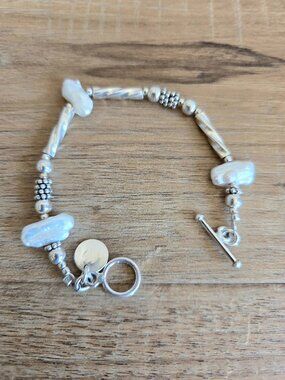 Lila 925 sterling silver bracelet with Fresh water Pearls